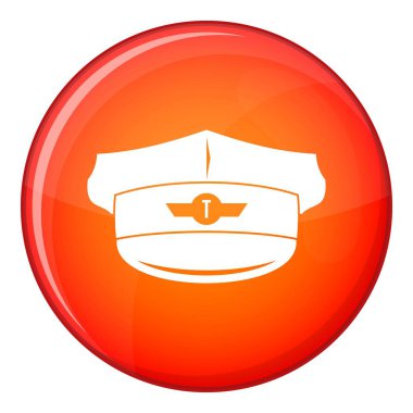 Cap taksi sürücüsü simgesini, düz stil