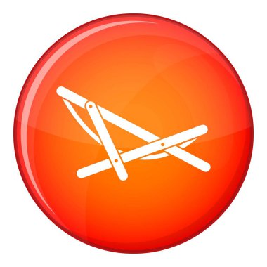 Plaj şezlong simgesi, düz stil