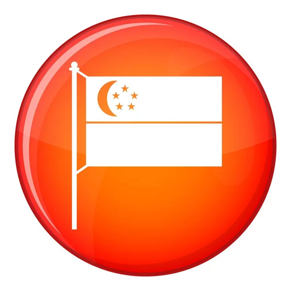 Flagge der Singapore-Ikone, flacher Stil — Stockvektor