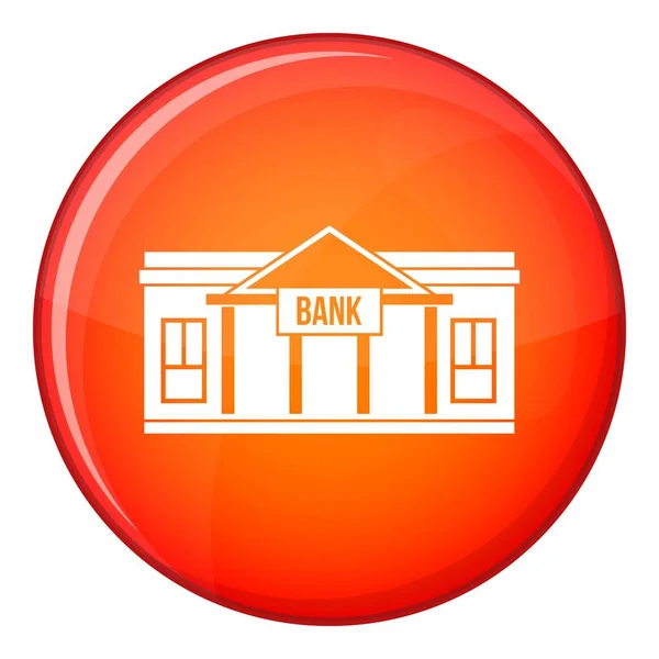 Icône du bâtiment bancaire, style plat — Image vectorielle