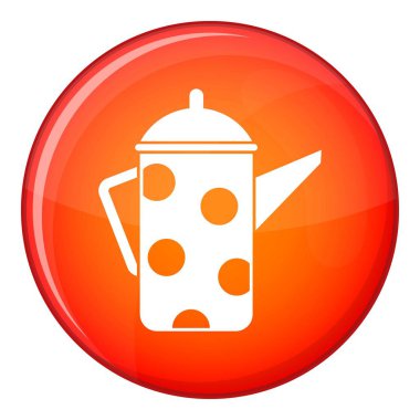 Retro kahve su ısıtıcısı simgesi, düz stil