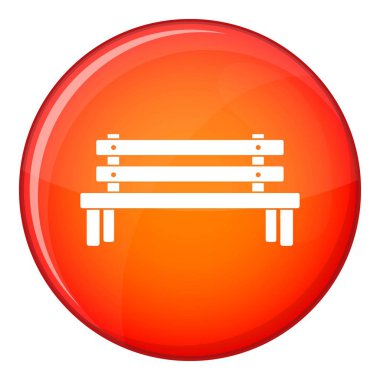 Tahta bank simgesi, düz stil