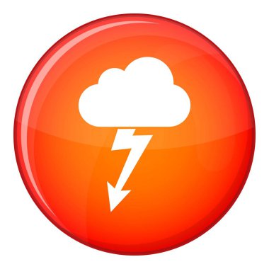 Yıldırım ikonuna ile bulut, stil düz