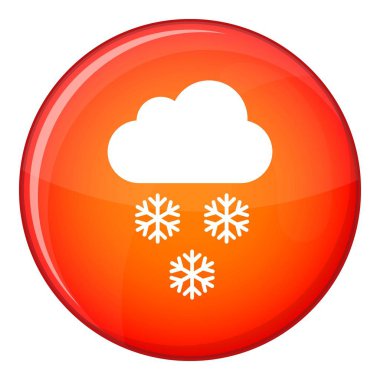 bulut ve kar taneleri simgesi, düz stil