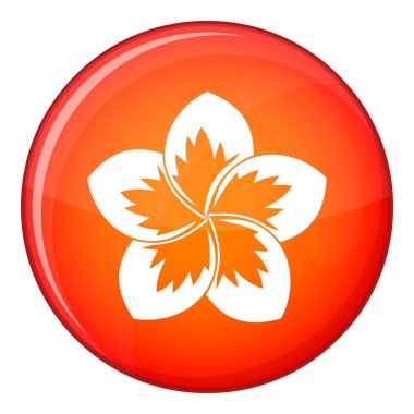 Frangipani çiçek simgesi, düz stil