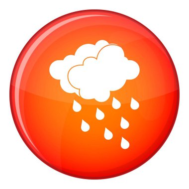 Bulutlar ve su damla simgesi, düz stil