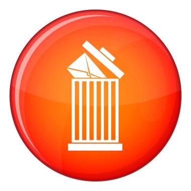 Çöp kutusu simgesini, düz stil zarfta