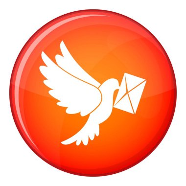 Zarf simgesi, düz stil taşıyan güvercin