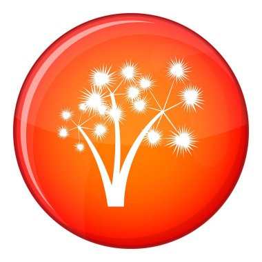 Üç dikenli palmiye ağaçları simgesi, düz stil