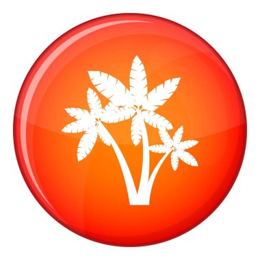 Üç palmiye ağaçları simgesi, düz stil