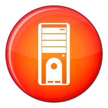 Bilgisayar sistem birimi simgesini, düz stil