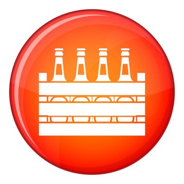 Bira ahşap kutu simgesi, düz stil