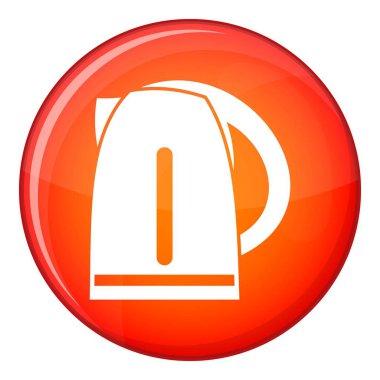 Elektrikli su ısıtıcısı simgesi, düz stil