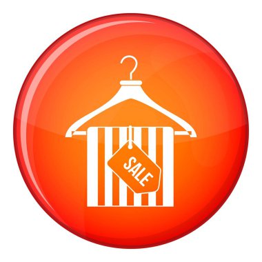 Satılık bir ses etiketi simgesi, düz stil ile askı