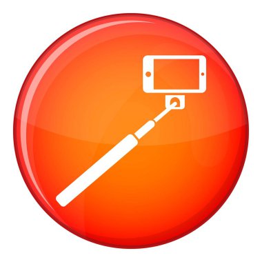 Selfie sopa ve akıllı telefon simgesi, düz stil