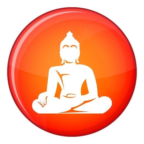 Socha Buddhy v lotus pozice ikon — Stockový vektor