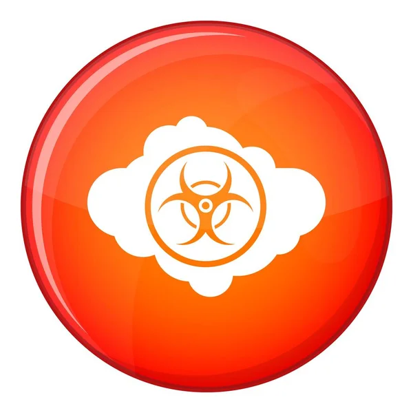 Cloud with biohazard symbol icon, flat style — Stock Vector