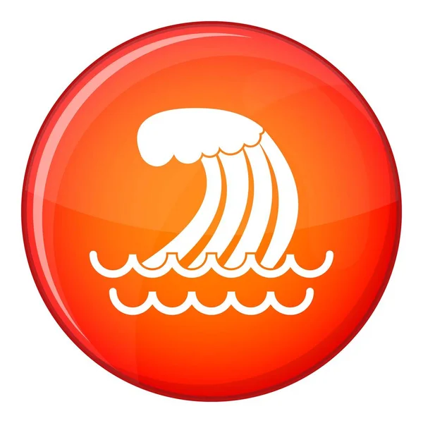 Icono de onda de tsunami, estilo plano — Archivo Imágenes Vectoriales