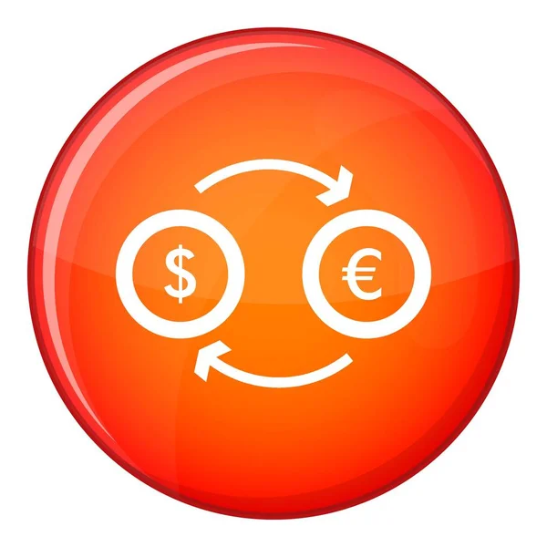 Євро долар євро валют значок, плоскі стиль — стоковий вектор