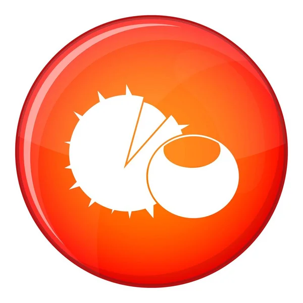 Hazelnuts icon, flat style — Stock Vector