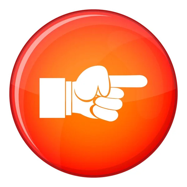 Pointing hand gesture icon, flat style — Stock Vector