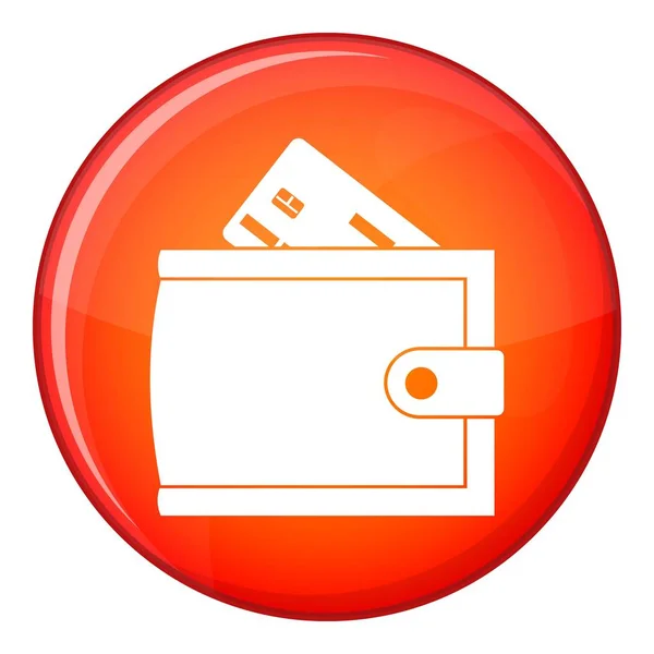 Wallet with credit card and cash icon, flat style — Stock Vector