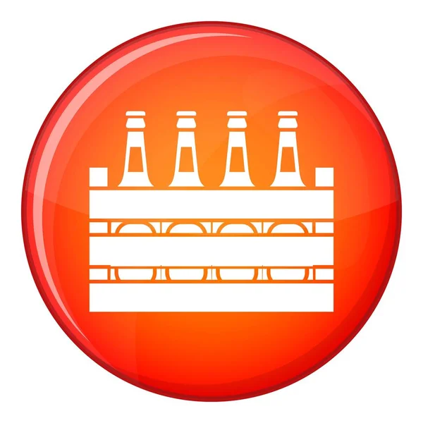Pivo dřevěná bedna ikona, ploché styl — Stockový vektor