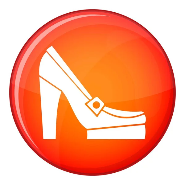 Kvinnor skor på plattformen ikonen, platt stil — Stock vektor
