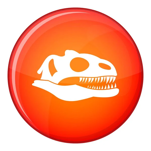 Skull of dinosaur icon, flat style — Stock Vector