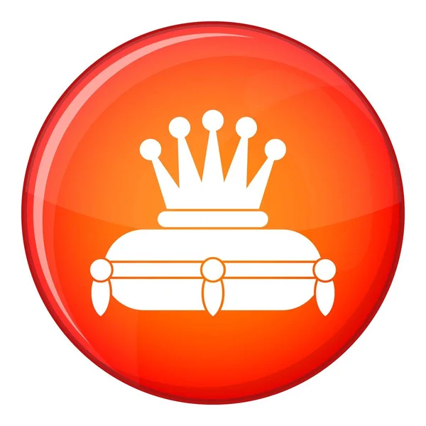 Crown kung ikon, platt stil — Stock vektor