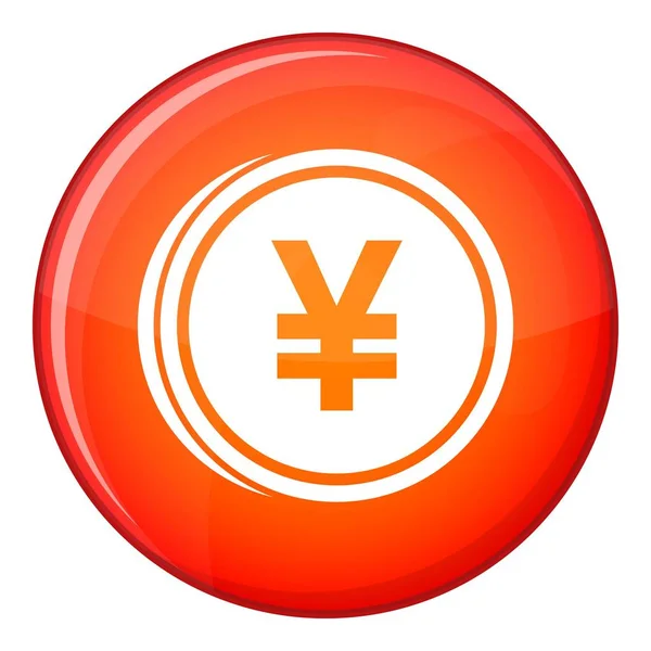 Coin yen icon, flat style — Stock Vector