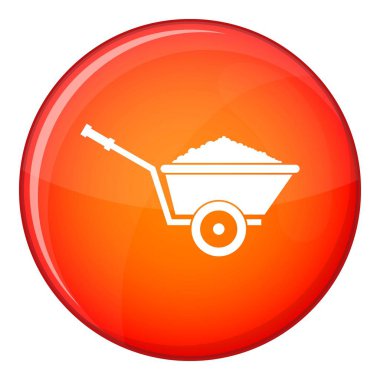 Bahçe el arabası simgesi, düz stil