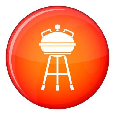 Su ısıtıcısı Barbekü simgesi, düz stil