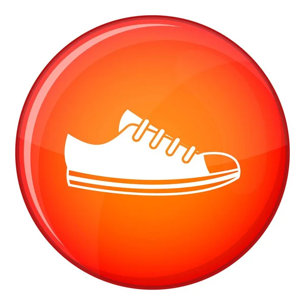Canvas sneaker icon, flat style — Stock Vector