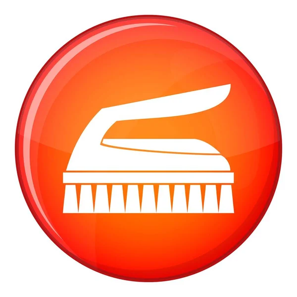 Brush for cleaning icon, flat style — Stock Vector