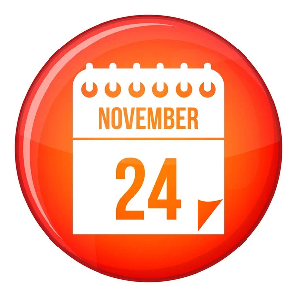 24 icono del calendario de noviembre, estilo plano — Vector de stock