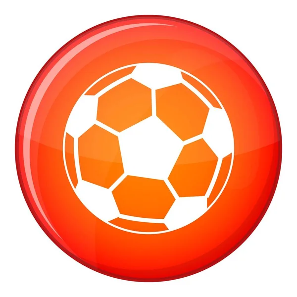 Icono de pelota de fútbol, estilo plano — Vector de stock