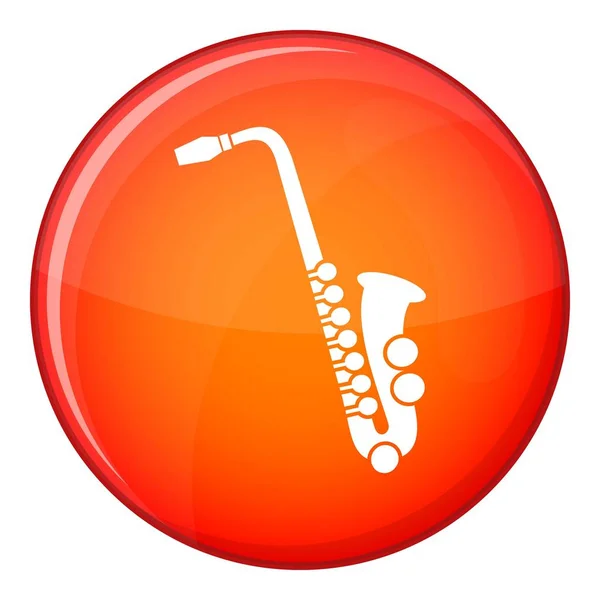 Saxophone icon, flat style — Stock Vector
