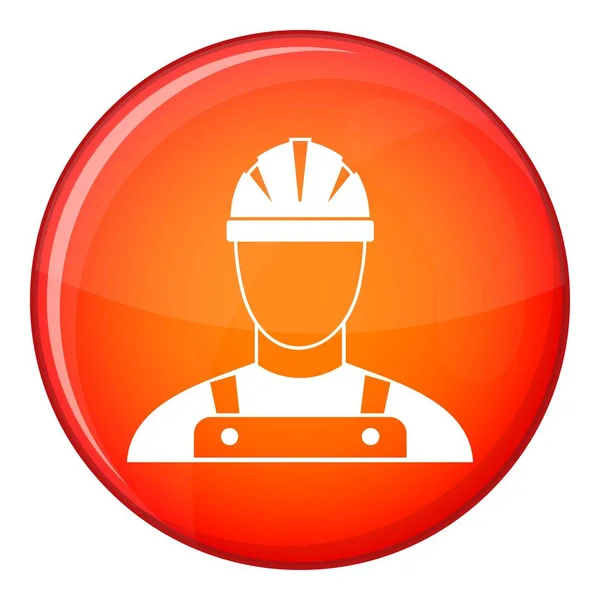 Builder icon, flat style — Stock Vector