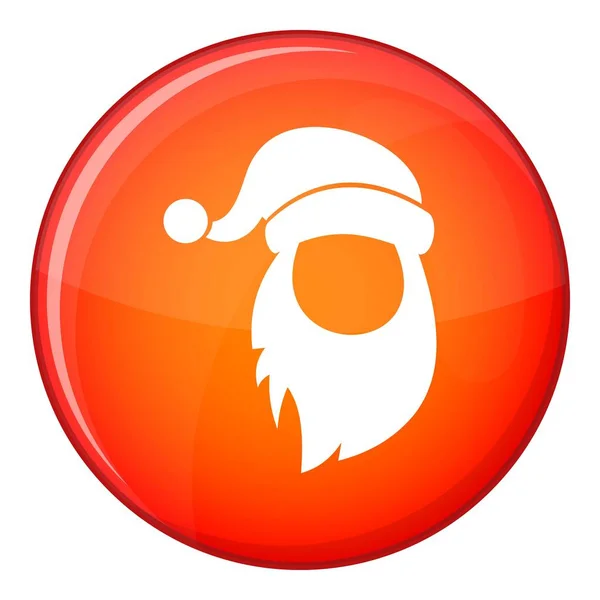 Keps med pompon jultomten och skägg ikonen — Stock vektor