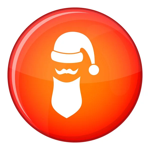 Chapéu de Papai Noel, bigode e barba, estilo simples — Vetor de Stock