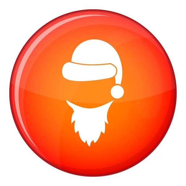 Keps med pompon jultomten och skägg ikonen — Stock vektor