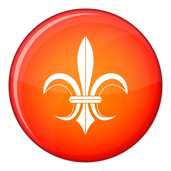 Icono del emblema heráldico Lily, estilo plano — Vector de stock
