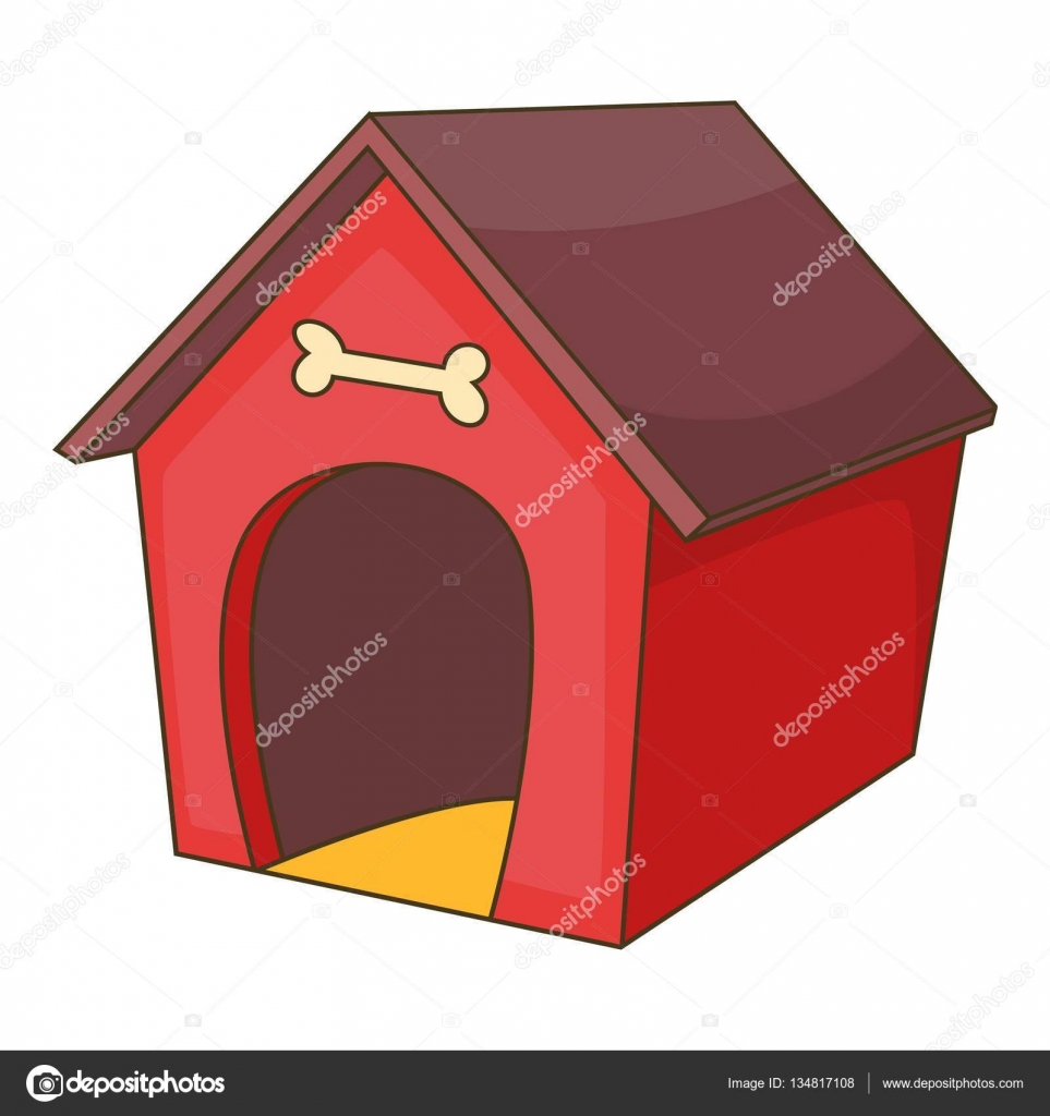 Icono de la casa de perro rojo, estilo de dibujos animados — Archivo