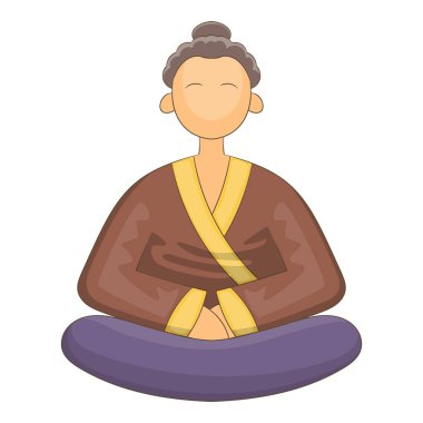 Japnese keşiş kutsal kişilerin resmi, karikatür tarzı