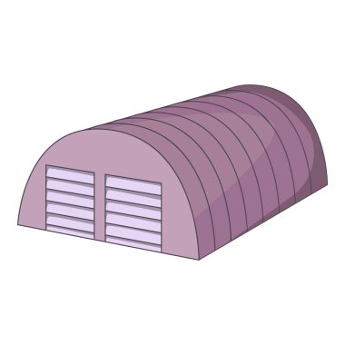 Yarım silindirik hangar simgesi, karikatür tarzı