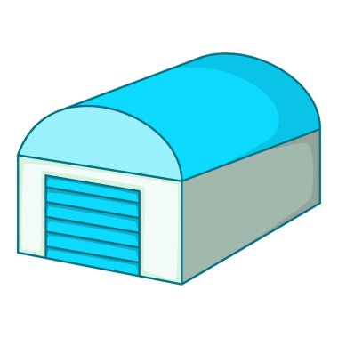 Bir yarım daire biçimli çatı simgesi karikatür tarzı ile hangar