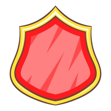 Kırmızı boş Koruma Kalkanı simgesi, karikatür tarzı