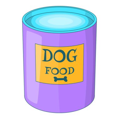 Köpek maması tenekesi simgesine, karikatür tarzı