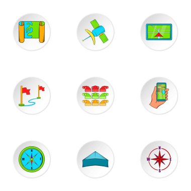 GPS Icons set, karikatür tarzı